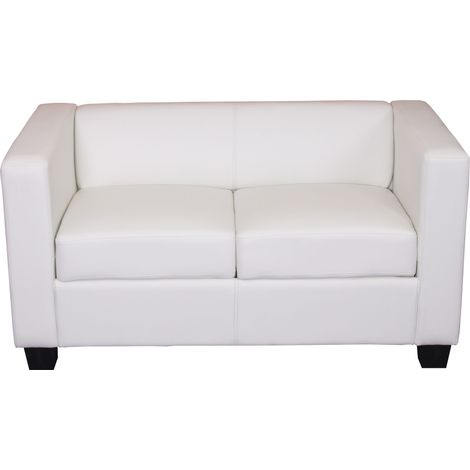 Canapé / sofa Lille, 2 places - simili-cuir, blanc