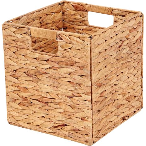 Panier de rangement carré en corde de papier tressée beige, boîte pliable et décorative, organisateur pour vêtements, accessoires, placard, étagères, chambre et maison (1/5)