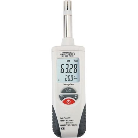 Digital Psychrometer - Pocket Backlight Temperature Humidity Meter with Dew Point and Wet Bulb Temperature - Battery Included, M350 (1/5)