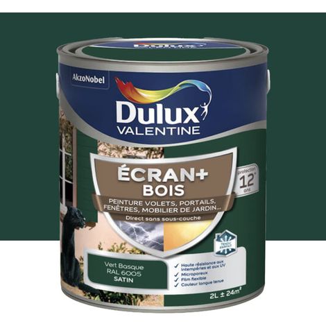Peinture DULUX VALENTINE Ecran+ Bois Vert Basque 2 L (1/4)