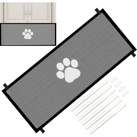 Clôture pliable et portable pour animaux de compagnie, 180 x 78 cm, sans perçage, protection de sécurité, noir (1/5)