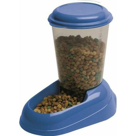 FERPLAST Futterspender Zenith 3L aus Kunststoff - 29,2x20,2x28,8 - Blau - Hund und Katze