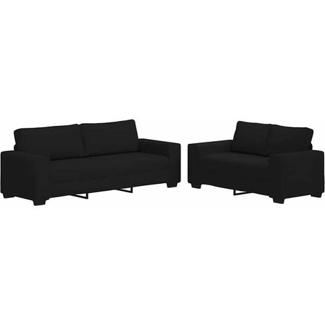 Maison Exclusive - Ensemble de canapé 2 pcs avec coussins en tissu noir