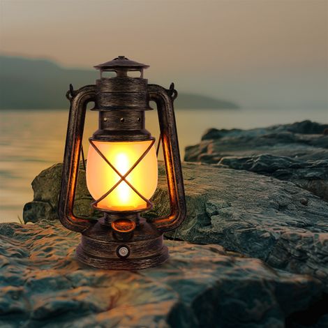 Suspension LED vintage à piles, lampe de camping à flamme vacillante suspendue, idéale pour la décoration de jardin (1/5)