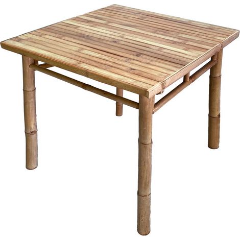 Tavolino da giardino in legno di bamboo 70x70cm