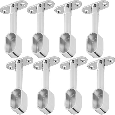 4 Paar (8 Stück) Schrankstangenhalter Endstück für 4 ovale Kleiderstangen (30 x 15 mm) Chrom poliert höhenverstellbar 84 - 112 mm Kleiderstangenträger Schrankstangenträger Schrankrohrlager von SOTECH