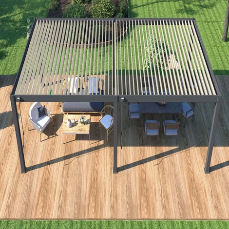 Pergola bioclimatica Ombréa VS autoportante 4x8M