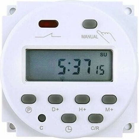 Timer elettronico DC12V 16A 16 programmi Display LCD programmabile (1/4)