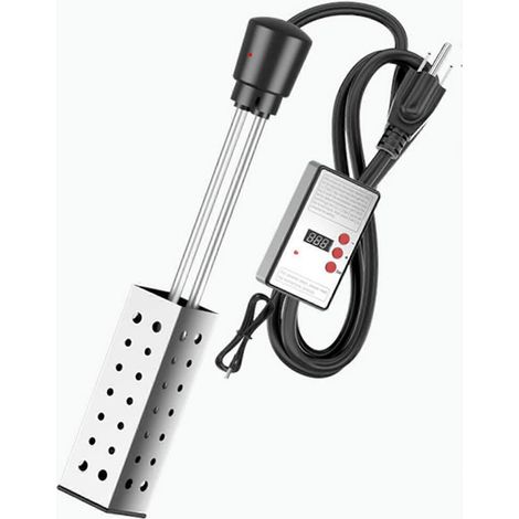 Chauffe-eau à immersion de 1500 W avec couvercle de protection en acier inoxydable, chauffe-eau à réservoir rapide, convient aux spas et piscines, noir C (1/5)