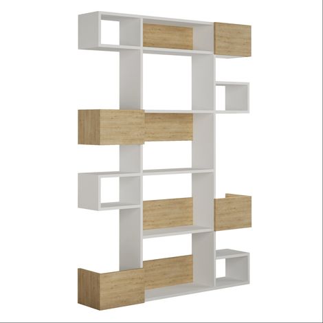 Libreria in legno "Niho" 120 x 27 x 171 cm - Bianco