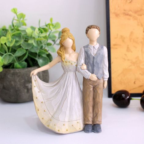 Figurine Couple Résine Décorative Style Européen Romantique Sans Visage Statue Mariage Décoration Table Maison Cadeau Couple Sculpture Résine Modèle Anonyme Hauteur 12,5cm 1 Figure (1/5)