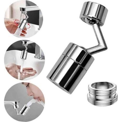 Rubinetto con filtro antispruzzo universale AMOUNE - Ugello a spruzzo - Rotazione a 720° (1/4)