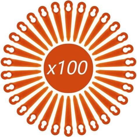 Lot de 100 Lames Compatible pour Coupe Bordure Stihl PolyCut 2-2 PolyCut 3-2, FSA 45 FSA 57 FSE 52, Lames en Plastique pour Coupe Bordure Stihl sans Fil (1/4)
