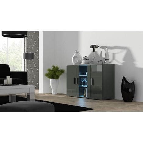 Cómoda Cama FURNITURE SOHO 120cm - Gris/Brillo (1/3)