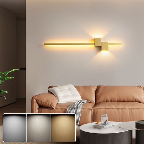 Applique murale LED 60 cm, lampe de chevet créative, éclairage décoratif d'intérieur, 3 températures de couleur réglables, doré (1/5)
