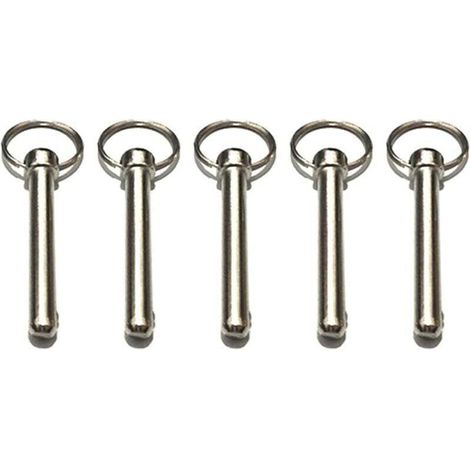 10pcs Goupilles à Dégagement Rapide Goupille de Verrouillage 8mm Avec Extrémité à Boule à Ressort Accessoires de Verrouillage, Matériel Marin, Broche Supérieure Bimini,Diamètre 8 Mm, Longueur Totale 7 (1/4)