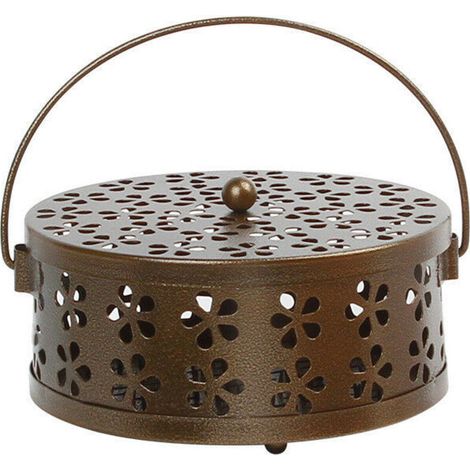 Porte-encens spirale anti-moustique classique porte-encens en métal pour usage extérieur (bronze antique) une pièce (1/4)