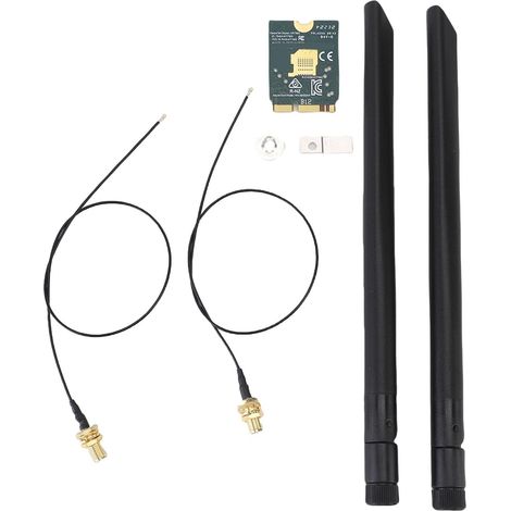 Carte Fil M.2 NGFF WiFi 6E, Adaptateur Réseau Tri-Bande Bluetooth 5.2 pour 10 11 avec connectivité Haut Débit (1/5)
