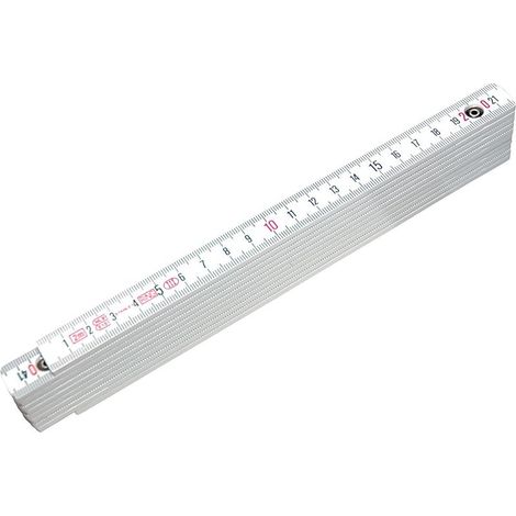 Mesure pliante en matériau synthétique résistant, dimensions 2 mètres de longueur pour 16 mm de largeur, pratique et légère pour tous vos mesurages manuels. (1/5)