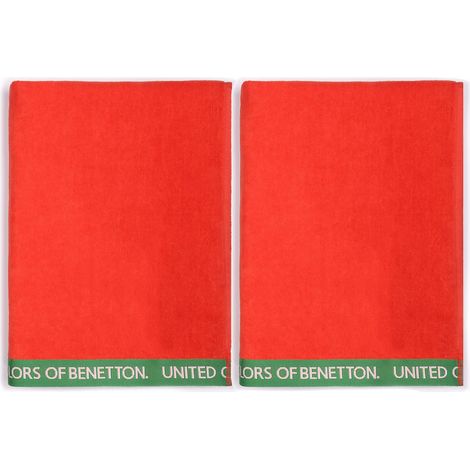 SET 2 TOALLA DE PLAYA 90X160CM 380GSM VELOUR 100%ALGODON ROJO CASA BENETTON (1/5)