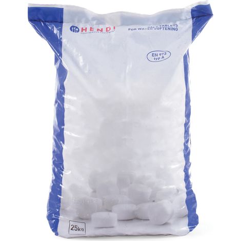 Pastiglie di sale NaCl per la disincrostazione del depuratore d'acqua 25Kg - Hendi 231265