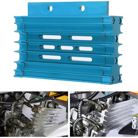 Radiateur en alliage d'aluminium usiné CNC pour motos tout-terrain 140 et 150 cm³ (emballage carton inclus pour une livraison ultérieure) Bleu (1/5)