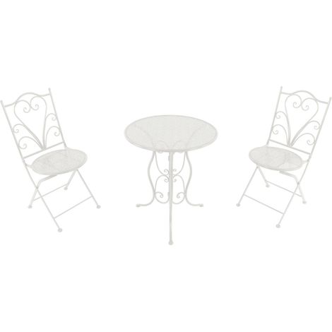 Ensemble table et chaises bistrot 2 places – Métal avec revêtement en poudre – Hauteur d'assise 45,5 cm – Capacité 150 kg par chaise – AXI