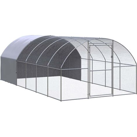 Enclos Poulailler extérieur - Parc enclos pour animaux Cage à poules 3x6x2 m Acier galvanisé BV221490 - BonneVie (1/5)