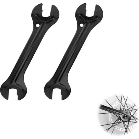 Lot de 2 clés de moyeu de vélo, Clé à molette, Pédale, Clé de moyeu libre, Outil de réparation de vélo, 13 14 15 16 mm, Noir