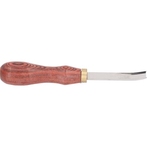 Biseau de finition en cuir, lame incisive rouge 10mm, couteau à parer léger et portable, manche en bois, outil de bricolage pour maroquinerie artisanale (1/5)