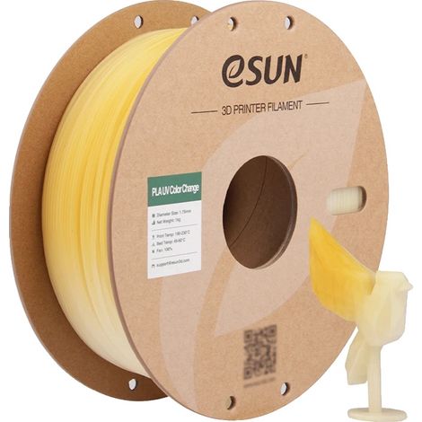 Filamento 3D, fotocromatico, ecologico, con cambio di colore in giallo UV (1/2)