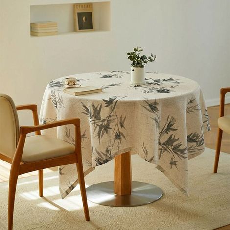Rechteckige Tischdecke mit Bambusblattmuster, ideal für Restaurants, Hochzeiten und Empfänge. Maße: 130 x 180 cm. (1/5)