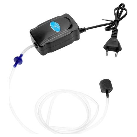 Pompe à air silencieuse pour aquarium - Débit de 2 litres/minute - Puissance de 3 watts - Convient aux aquariums de 5 à 300 litres - Kit complet