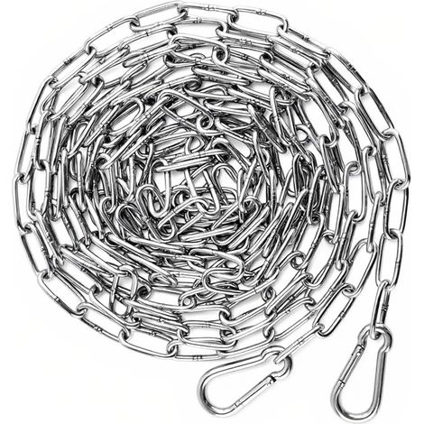 Chaînes en acier inoxydable, 3 mm x 5 mètres de chaîne de sécurité en acier inoxydable (1/5)