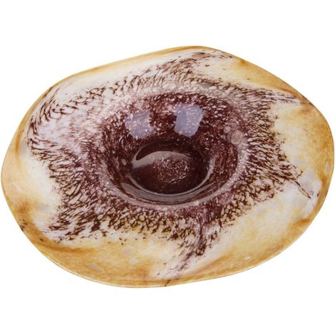 Ciotola Decorativa Ø 40 cm in Vetro Giallo Malva