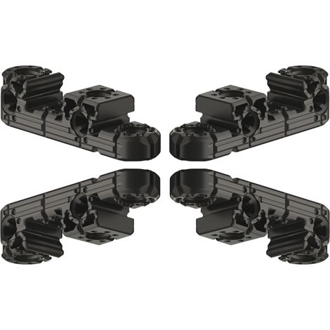 4x Ferrure d'assemblage universelle 64x16x16mm avec d'innombrables applications en polycarbonate noir Montage Equerre Polyvalent Meuble Intérieur Angle Connecteur (1/5)