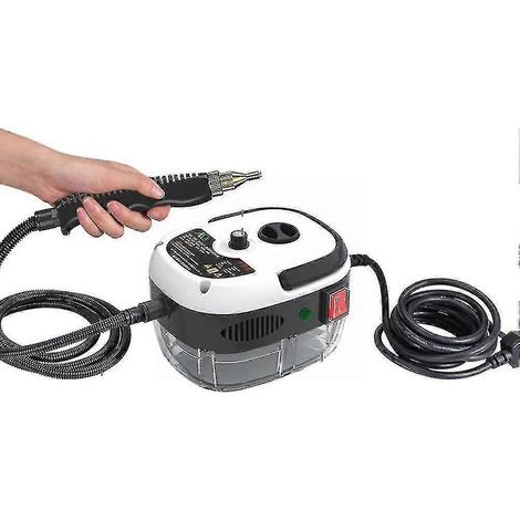 Nettoyeur vapeur avec réservoir d'eau de 900 ml, pour voiture, hotte de climatisation, maison, 220 W/110 V, prise UE, blanc (1/5)