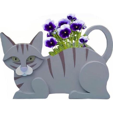 1 Pot de fleurs chien Divers accessoire de portail, design graffiti doré, extérieur jardin, cadeau anniversaire femme (1/5)