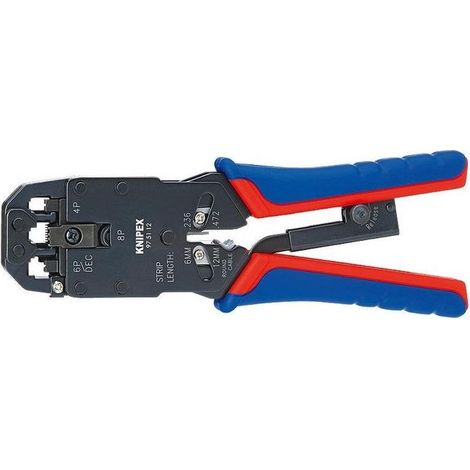KNIPEX 97 51 12 Pinza per connettori modulari tipo "Western" con manici multicomponente brunita 200 mm