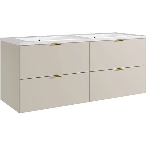 Mobile bagno sospeso con lavabo da incasso Beige 120 cm - LAVENA (1/5)