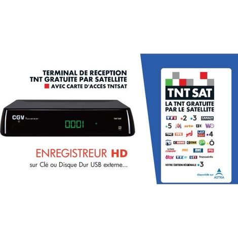 Terminal de réception tnt hd premio sat hd-w7 (avec carte tntsat - Durée 4 ans)