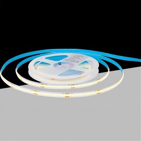 TrAdE Shop Traesio - Striscia Led Cob Bobina 5mt Flessibile Dc 24v Varie Temperature Colore Cob-24v-320 - -Bianco Naturale - (1/3)