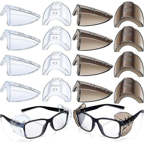 8 paires de lunettes de sécurité Protection latérale Slip Clear Flexible Slip Shield (1/5)