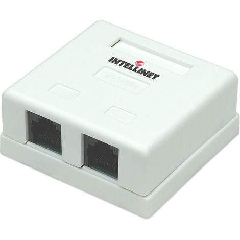 INTELLINET Prese a muro 2 porta RJ45 Cat5e UTP (Frutto Incluso) (1/5)