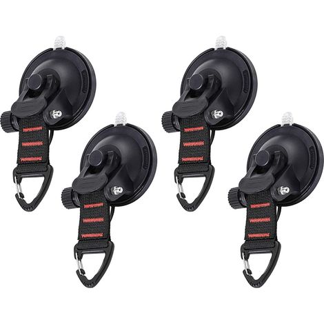4 PCS Ancre à Ventouse Fixation du Crochet d'Arrimage Ventouses d'ancrage Lavables,Multi-usages pour Voiture Auvent Latéral Bateau Camping Bâche