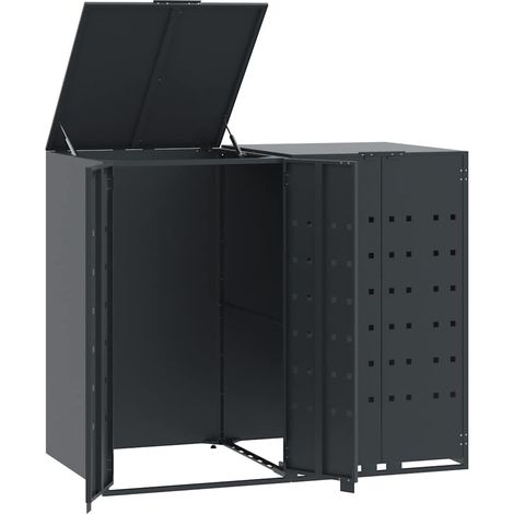 Maison Exclusive - Mülltonnenbox für 2 Tonnen Anthrazit 138x79x11