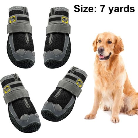 Bottes pour chien imperméables avec fermeture velcro réfléchissante, semelle robuste antidérapante et protection anti-dérapante pour les pattes des chiens de taille moyenne à grande. (1/4)