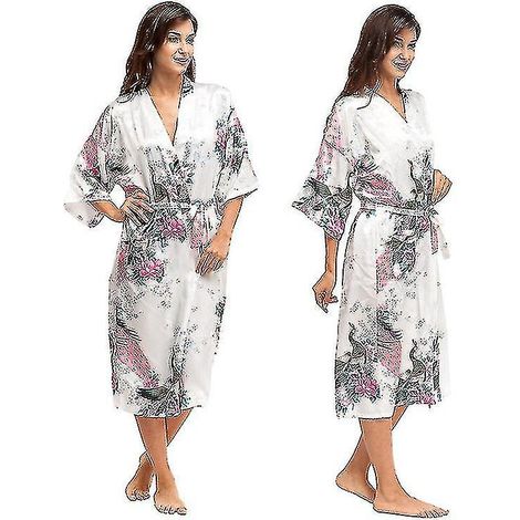 Peignoir en satin pour femme, robe de chambre nuptiale pour demoiselle d'honneur, mariage, bain (1/2)