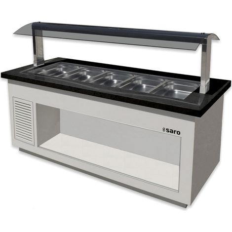 Buffet chaud - 6 GN - Granit noir - Température +30/+90°C - LINE SB-H 230 - Saro