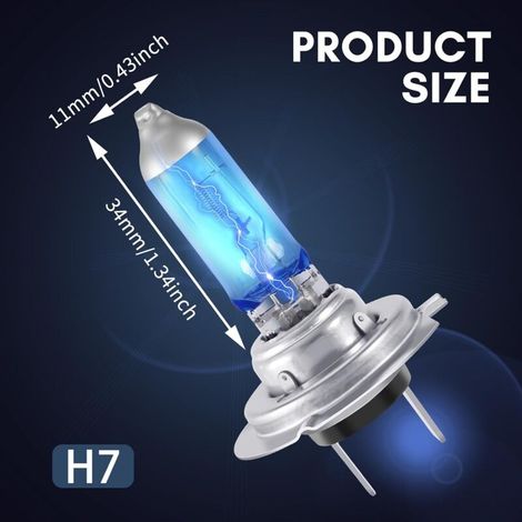 Lampada auto H7, 12V, 100W, 5000K, luminosità elevata, luce abbagliante (1/3)